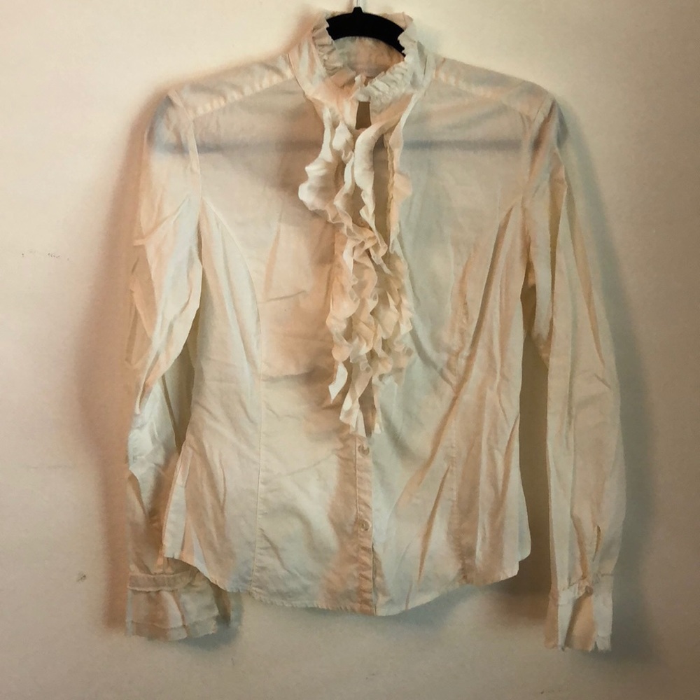 Cotton blouse with ruffles